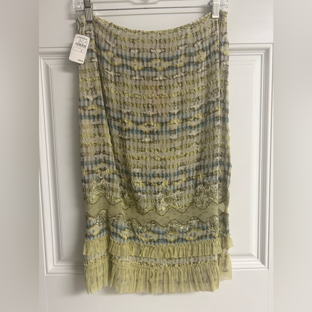 Cynthia Steffe Pistachio & Multi Ruffled Skirt NWT 2